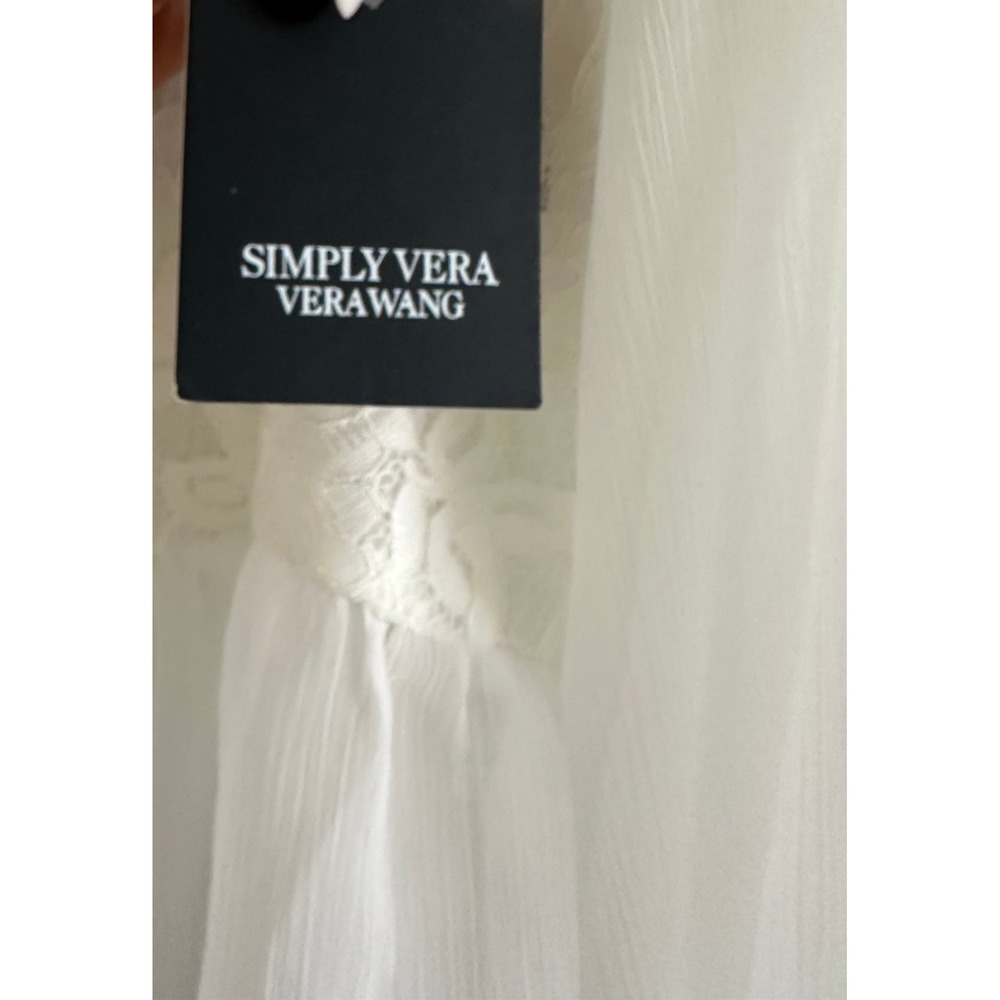 Women's New/tags‎ white lace long sleeve blouse Simply Vera Wang xsmall - Picture 3 of 5